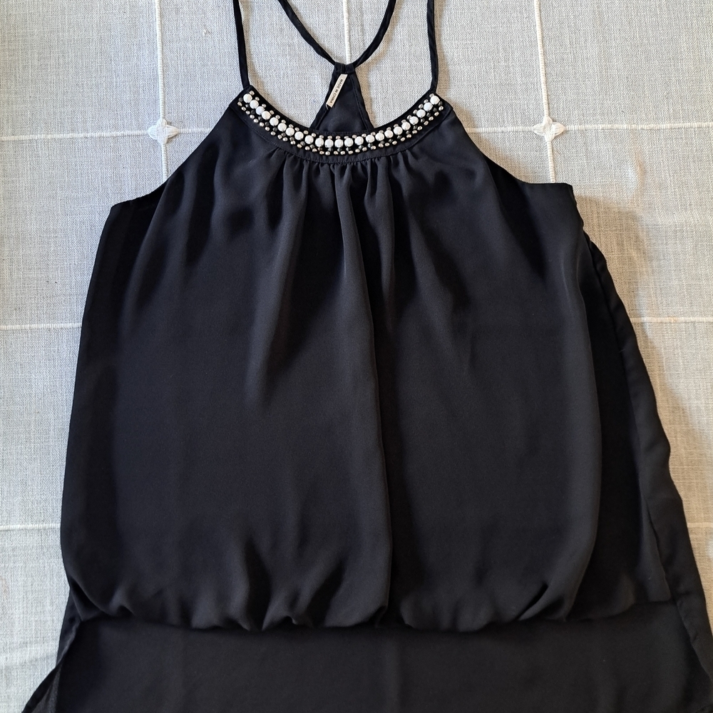 HAVE by Francesca’s Embellished Black Halter Top – Size L